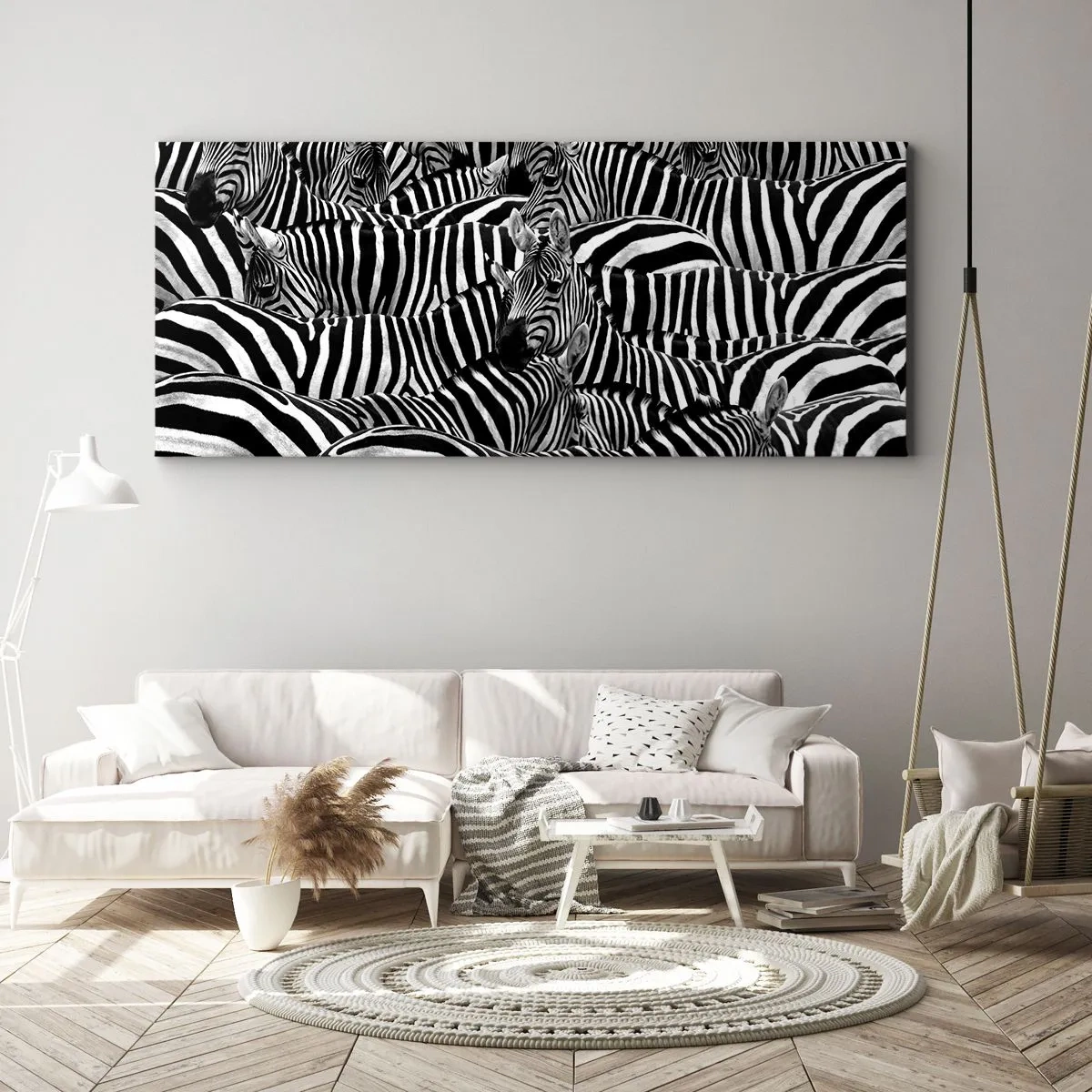 Obraz na plátně - Skupinový portrét s pruhy - 120x50 cm
