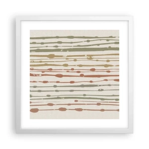 Plakát v bílém rámu - Hudební záznam barev - 40x40 cm