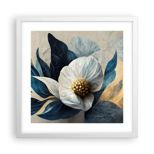 Plakát v bílém rámu - Zlaté srdce - 40x40 cm