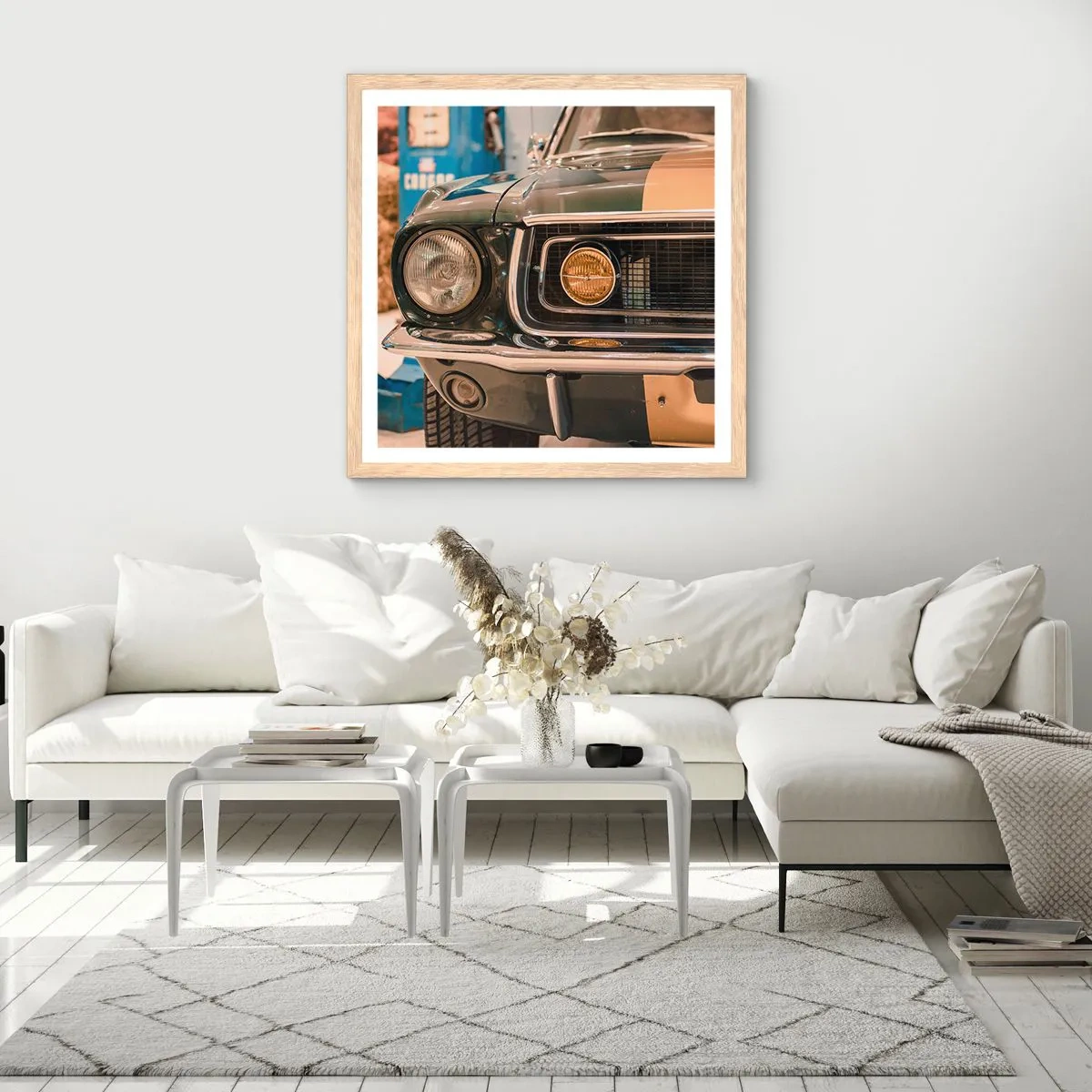 Plakát v rámu světlý dub - Setkání s legendou - 50x50 cm