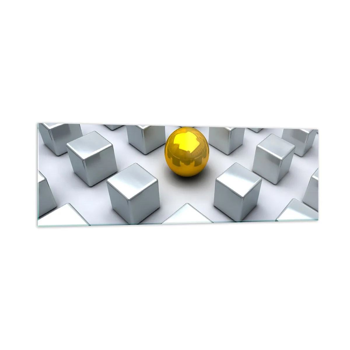 Obraz na skle - Proč já? Geometrická kompozice - 160x50 cm