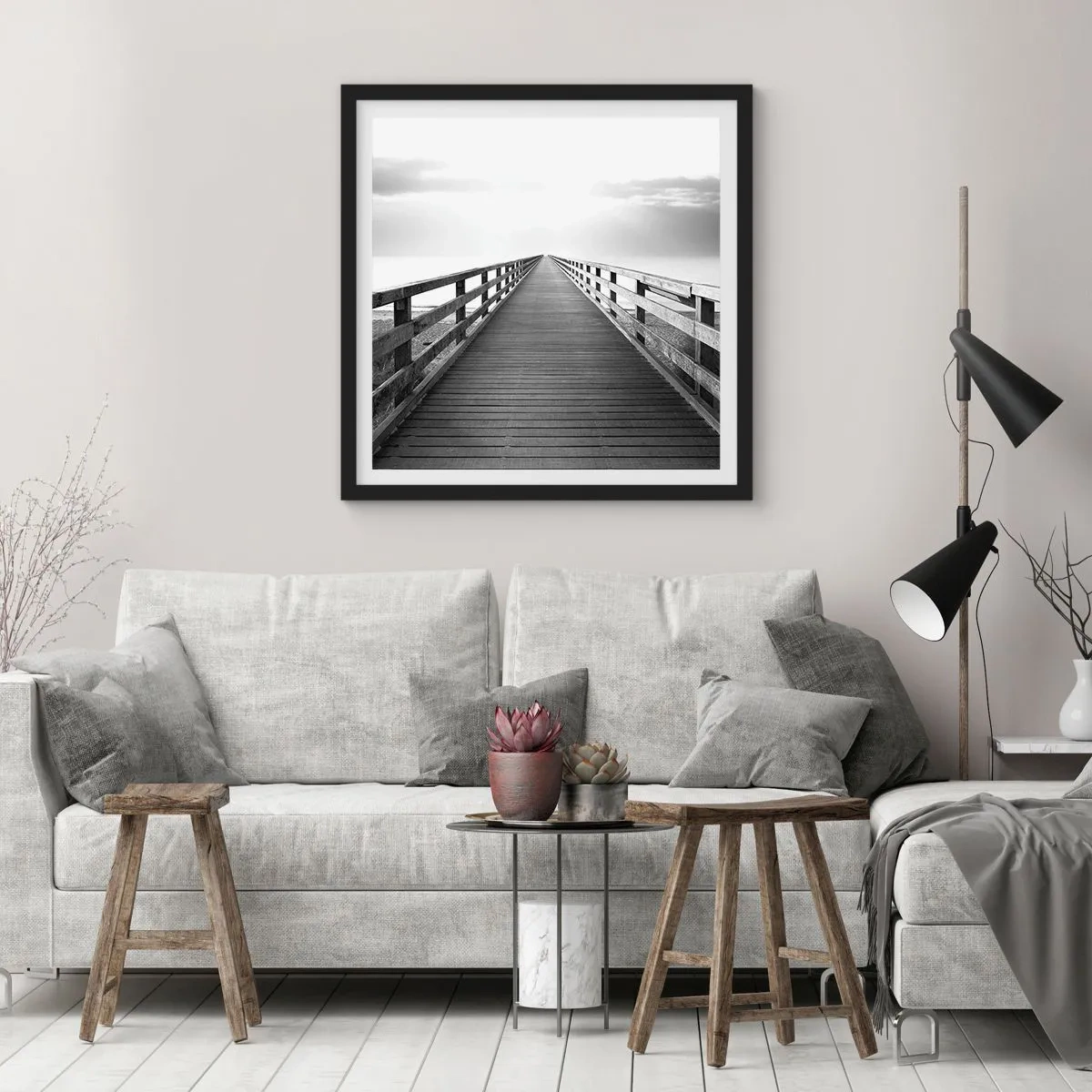 Plakát v černém rámu - Do dálky… - 50x50 cm