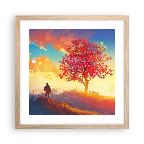Plakát v rámu světlý dub - Poutník u cíle - 40x40 cm
