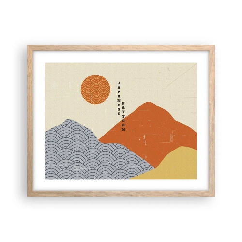 Plakát v rámu světlý dub - V japonském duchu - 50x40 cm