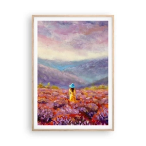 Plakát v rámu světlý dub - V levandulovém světě - 70x100 cm