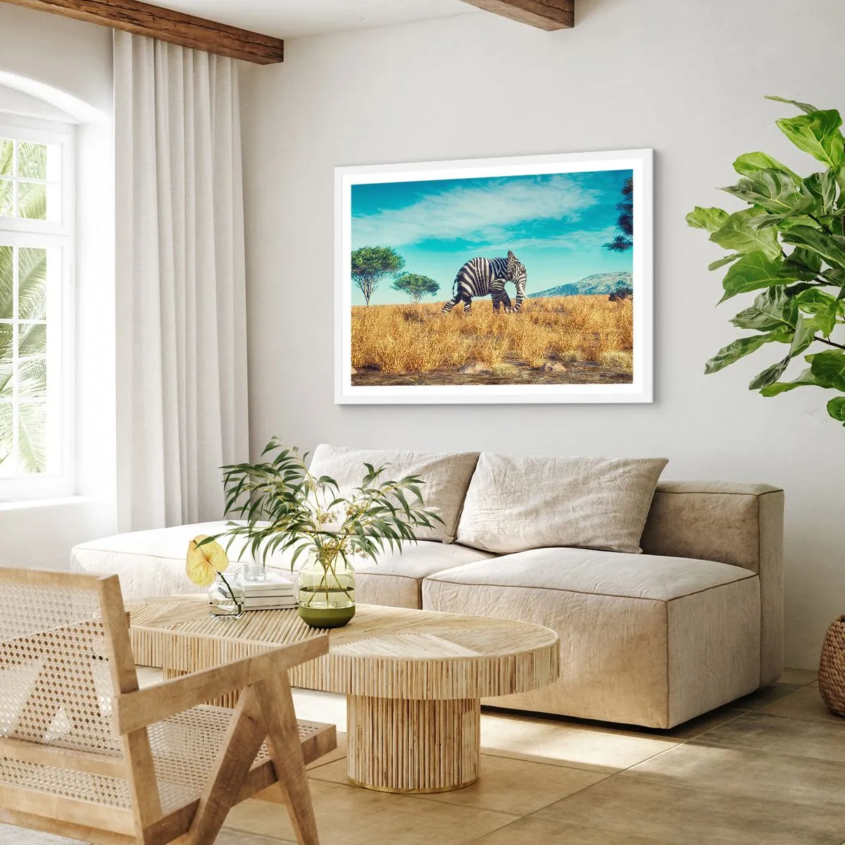 Plakát v bílém rámu - Šedá už není v módě - 40x30 cm