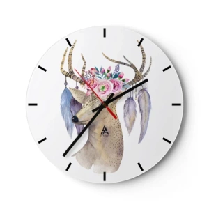 Nástěnné hodiny - Průvodce duše - jemný, nevinný - 40x40 cm