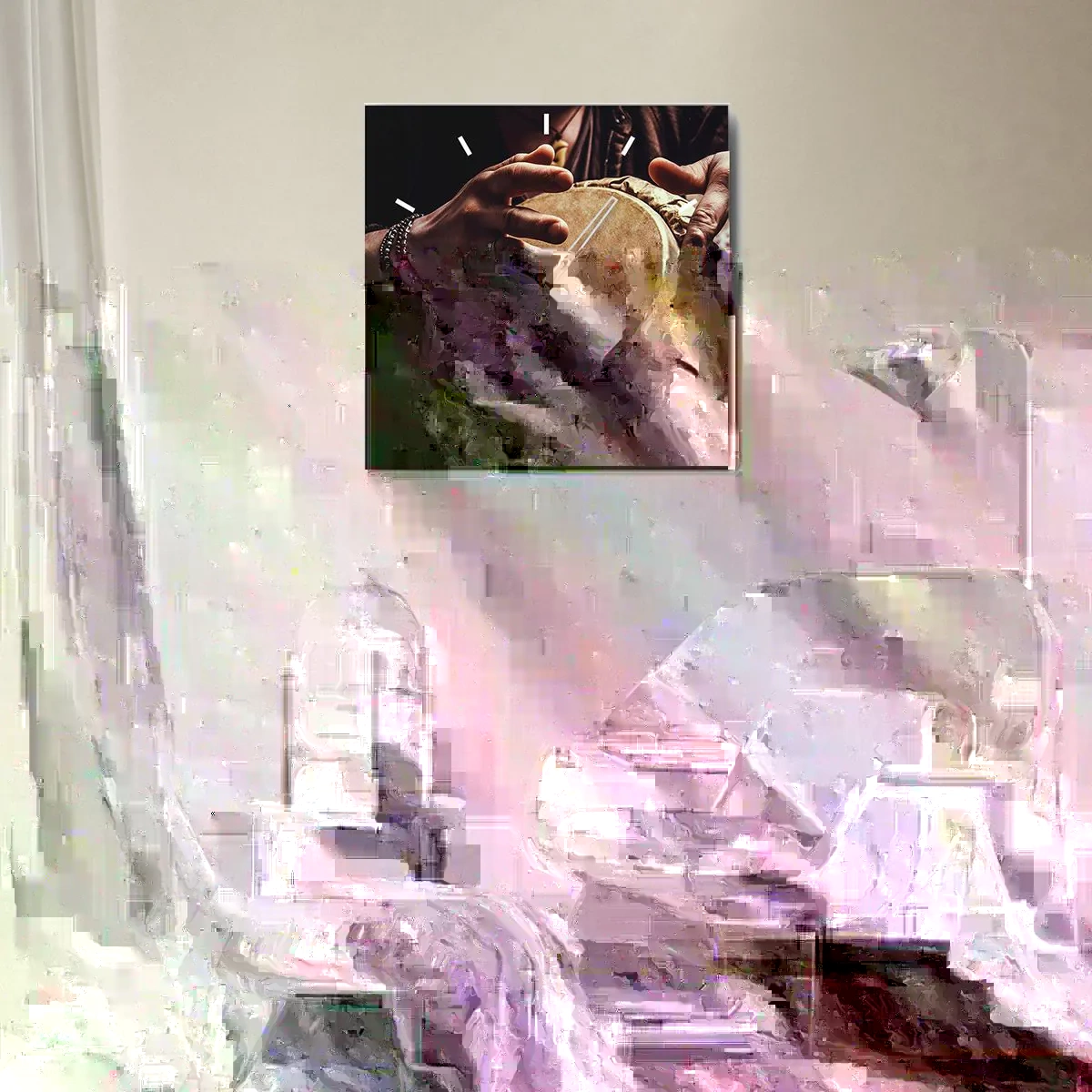 Nástěnné hodiny - V rytmu srdce - 40x40 cm