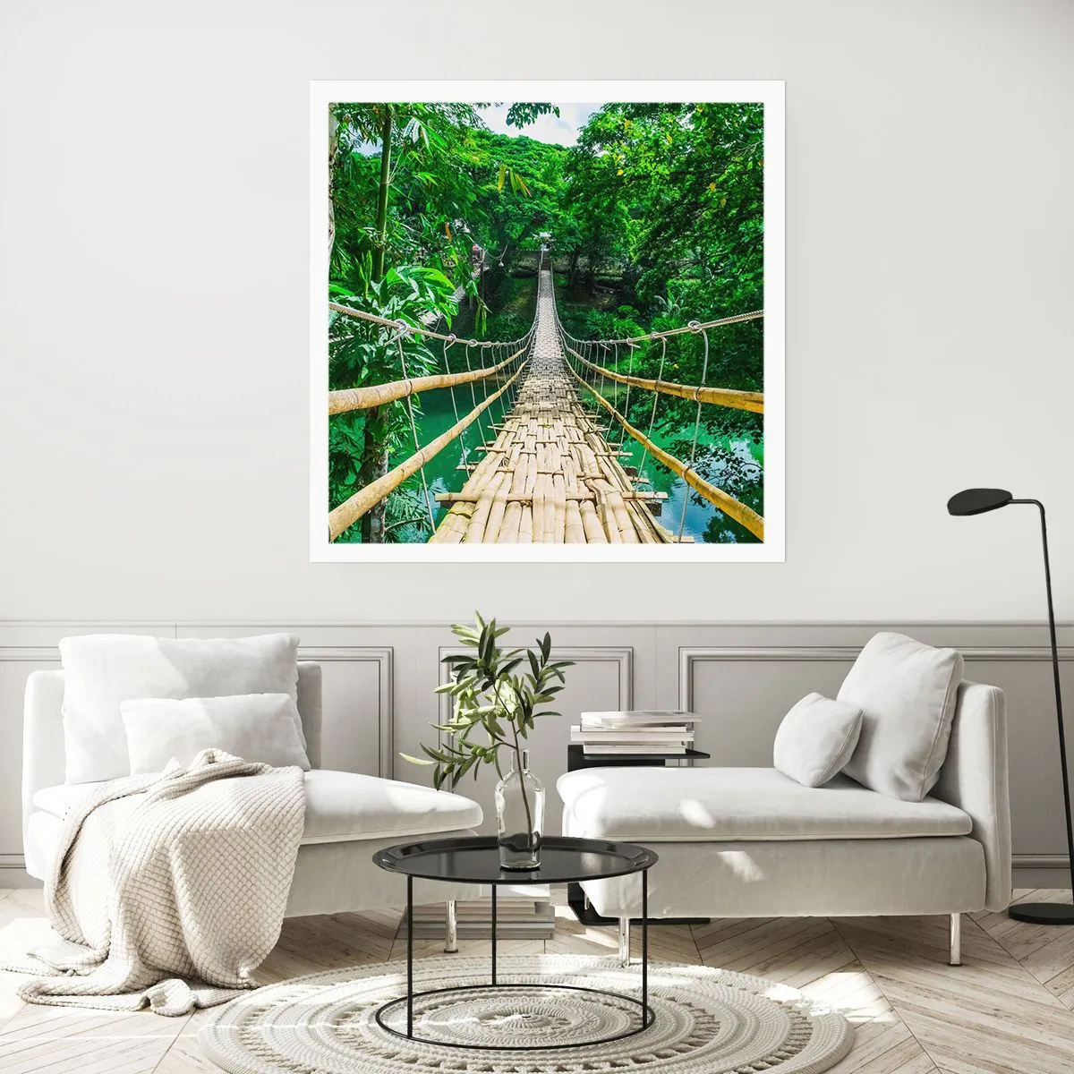 Plakát - Opičí most nad zelení - 60x60 cm