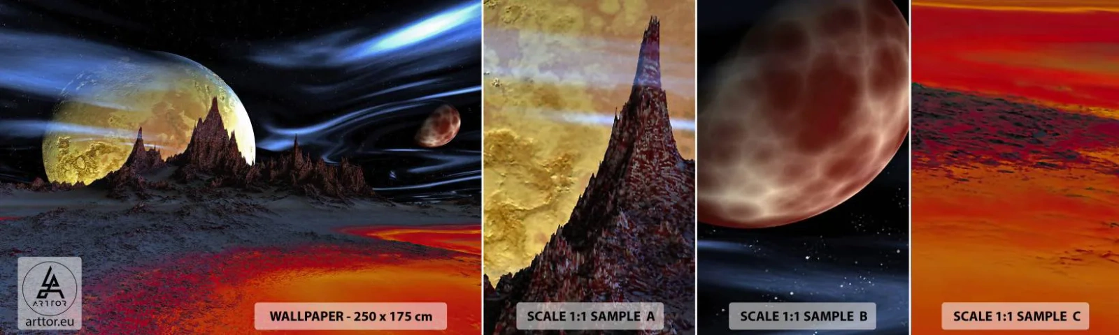 Vzor Fototapety Samolepicí Deluxe Sticker - Neznámý svět - Abstrakce, Kosmos, 3D - 100x30 cm