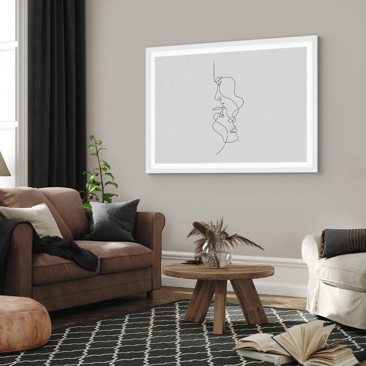 Plakát v bílém rámu - Žár vášnivých tužeb - 40x30 cm