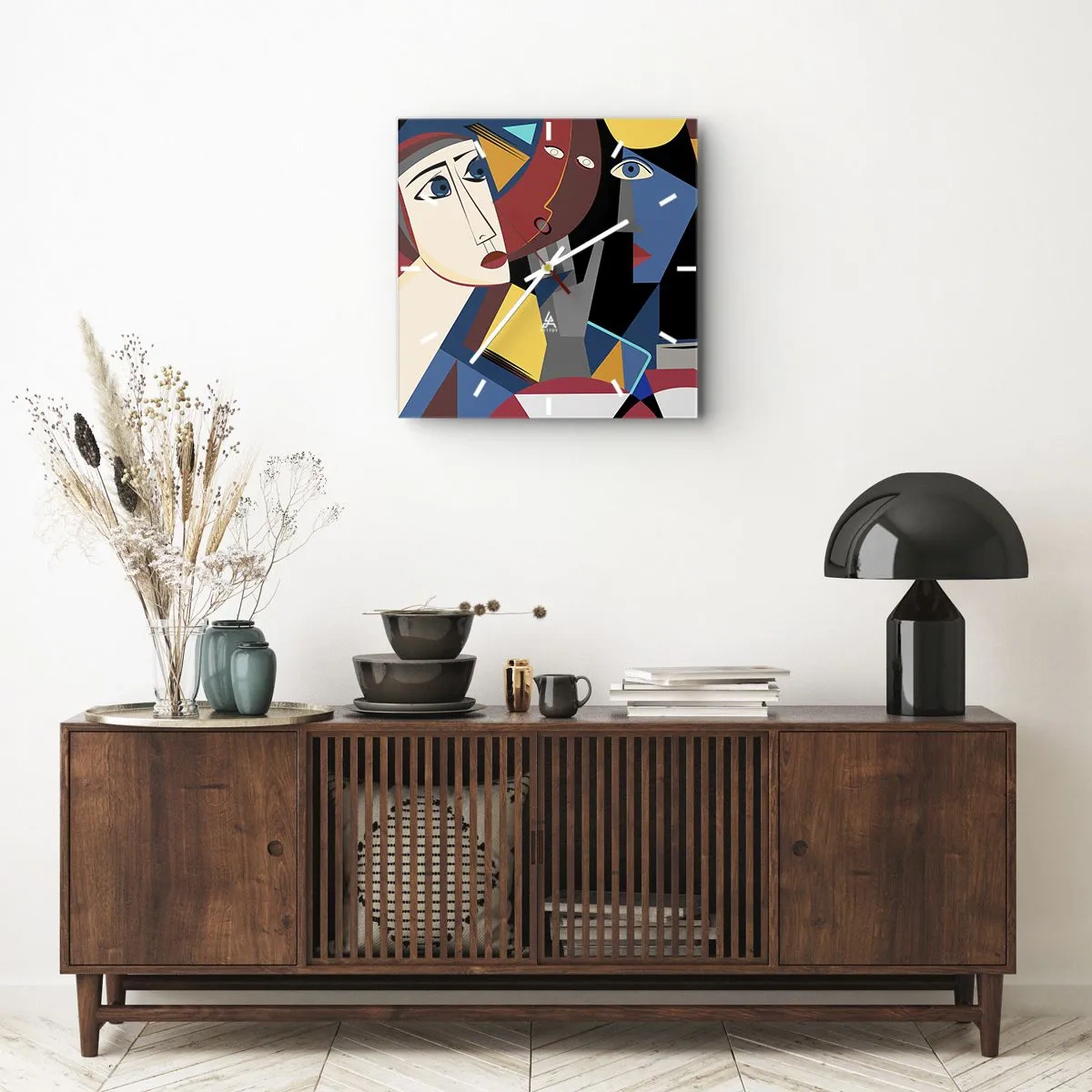 Nástěnné hodiny - Konverzace kubistů - 40x40 cm