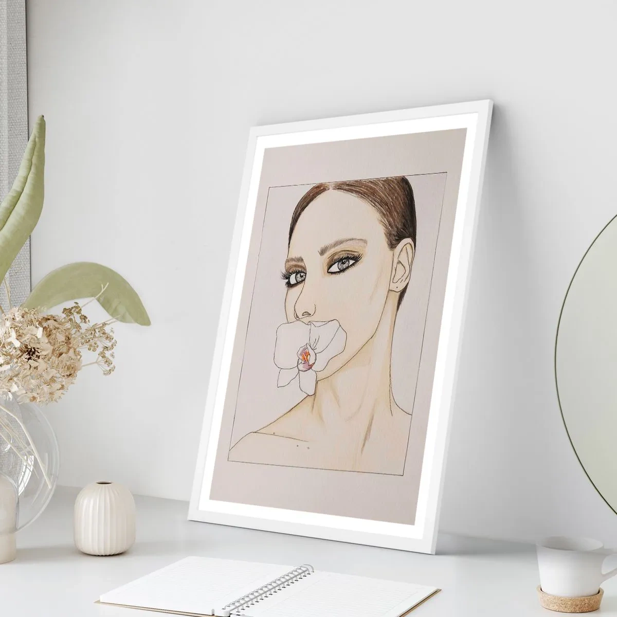 Plakát v bílém rámu - Symbol elegance a krásy - 30x40 cm