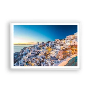 Plakát v bílém rámu - Esence Řecka - 91x61 cm