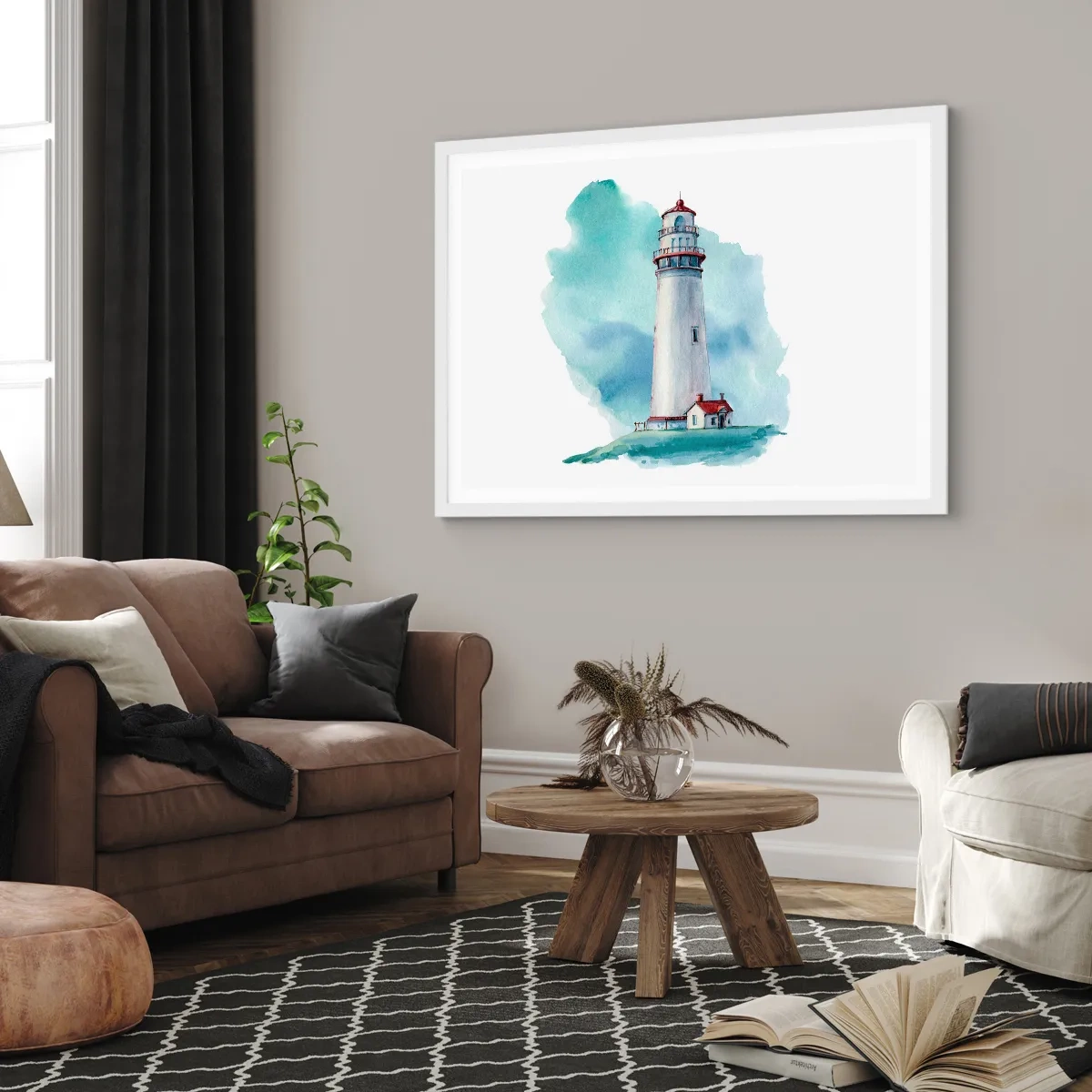 Plakát v bílém rámu - Něžná sestra blankytu - 100x70 cm