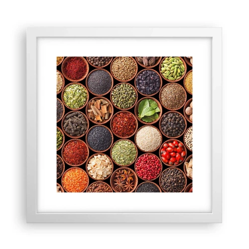 Plakát v bílém rámu - Všechny chutě světa - 30x30 cm