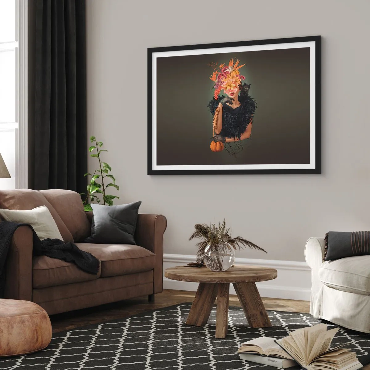 Plakát v černém rámu - Kouzlo čarodějnice - 100x70 cm