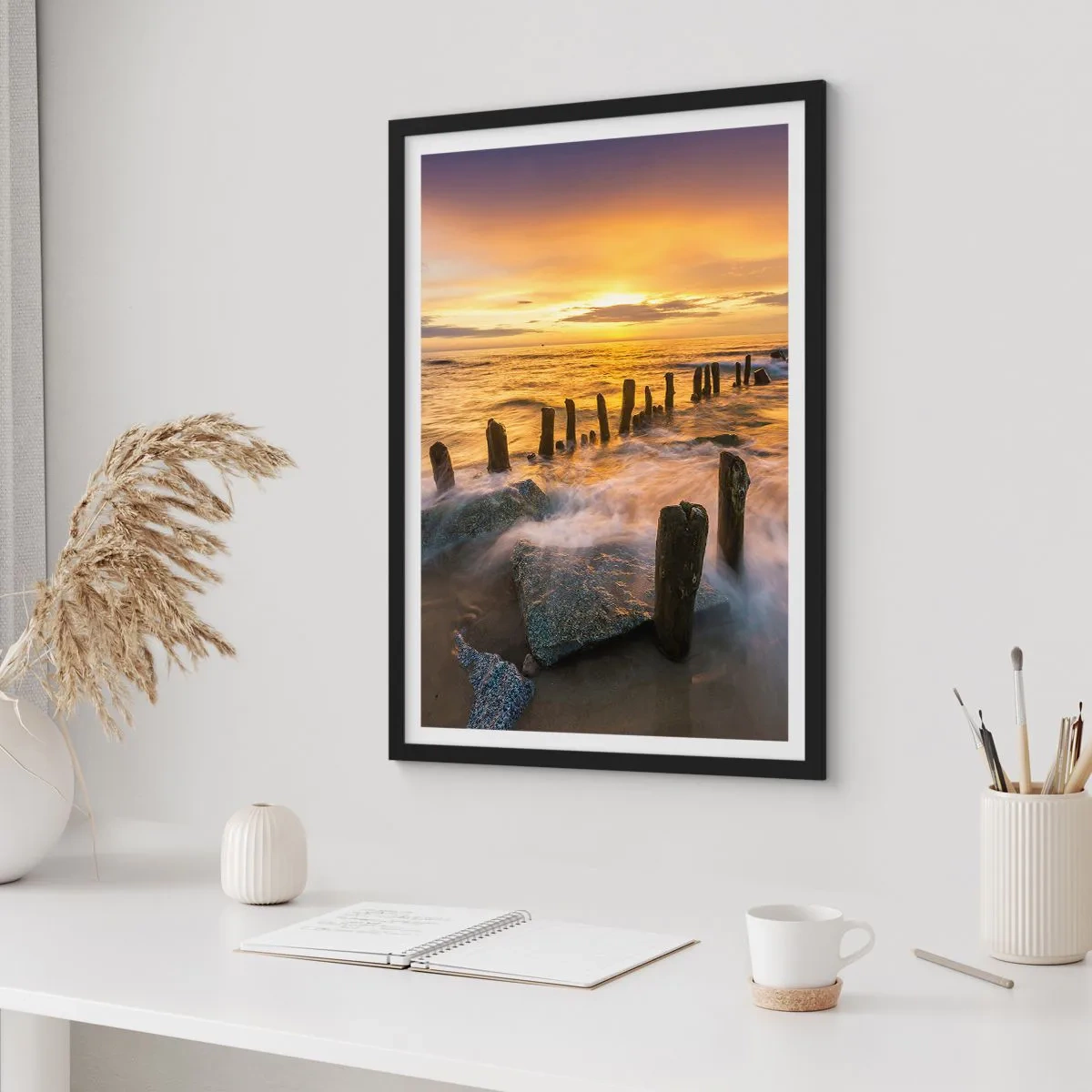 Plakát v černém rámu - Drsná krása Baltského moře - 70x100 cm