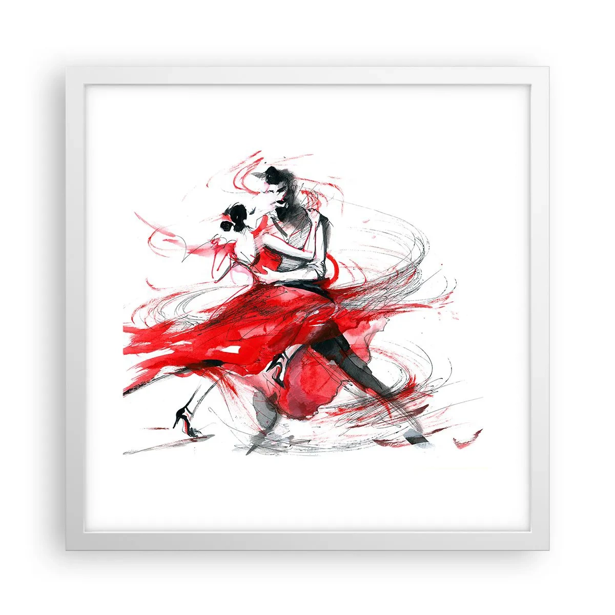 Plakát v bílém rámu - Tango - rytmus náruživostí - 40x40 cm