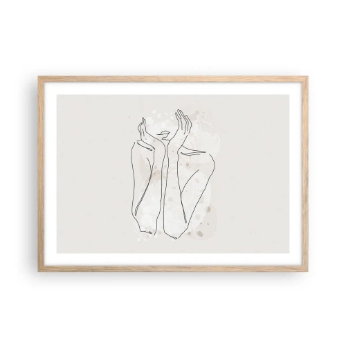 Plakát v rámu světlý dub - Zasněný okamžik - 70x50 cm