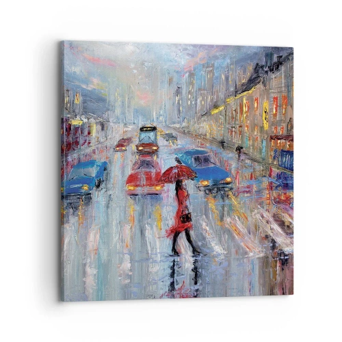 Obraz na plátně - Deštivé odpoledne ve městě - 70x70 cm