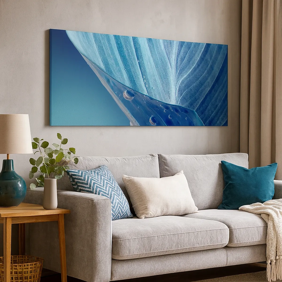 Obraz na plátně - Skryté kapky modři - 30x30 cm