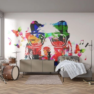 Fototapeta Samolepicí Deluxe Sticker - Líbí se mi! - Abstrakce, Medvěd, Brýle - 100x70 cm