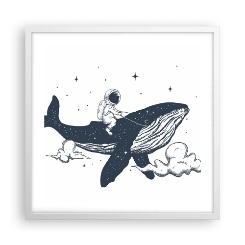 Plakát v bílém rámu - Vesmírné dobrodružství - 50x50 cm