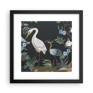 Plakát v černém rámu - Ptačí průvod - 30x30 cm