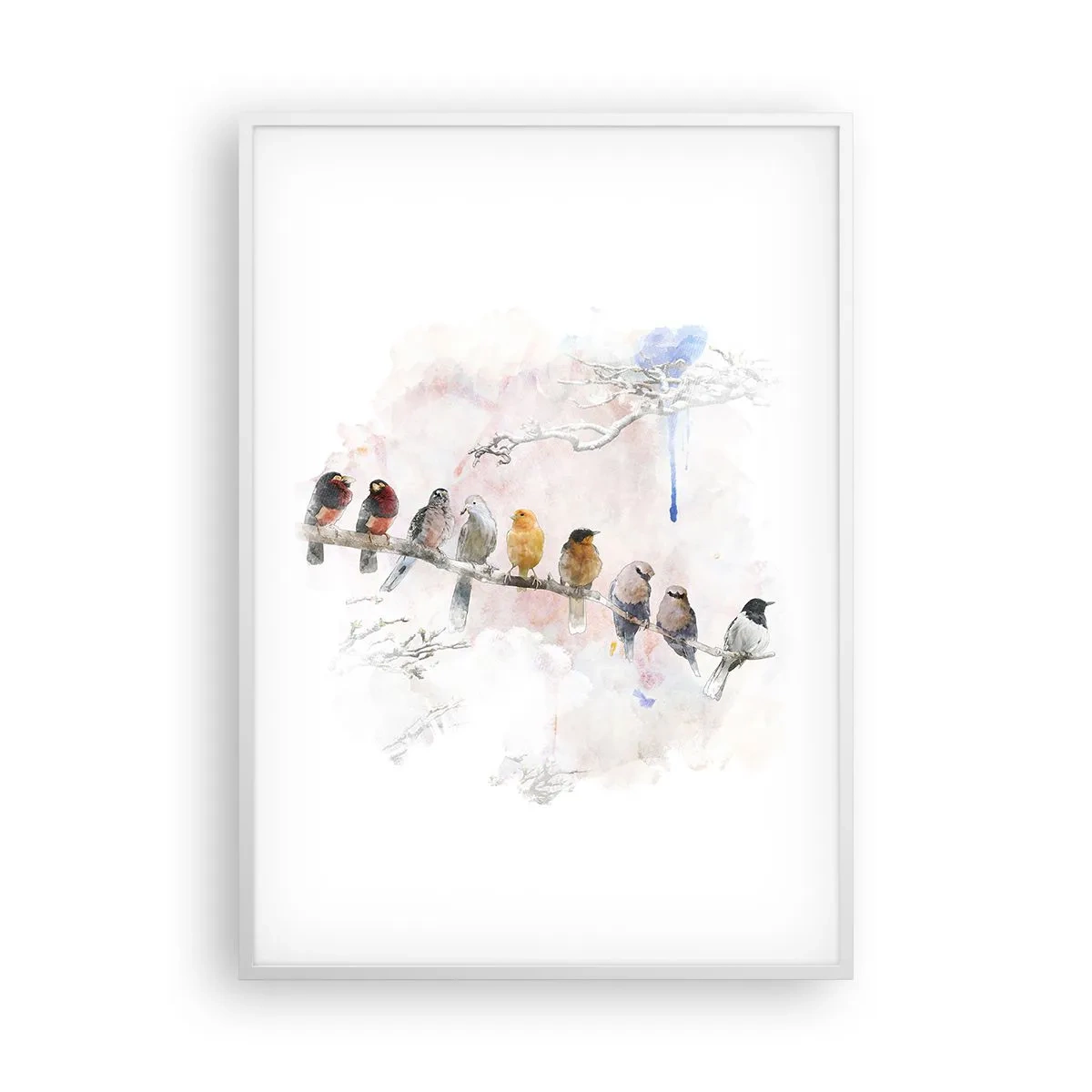 Plakát v bílém rámu - Okřídlené setkání - 70x100 cm