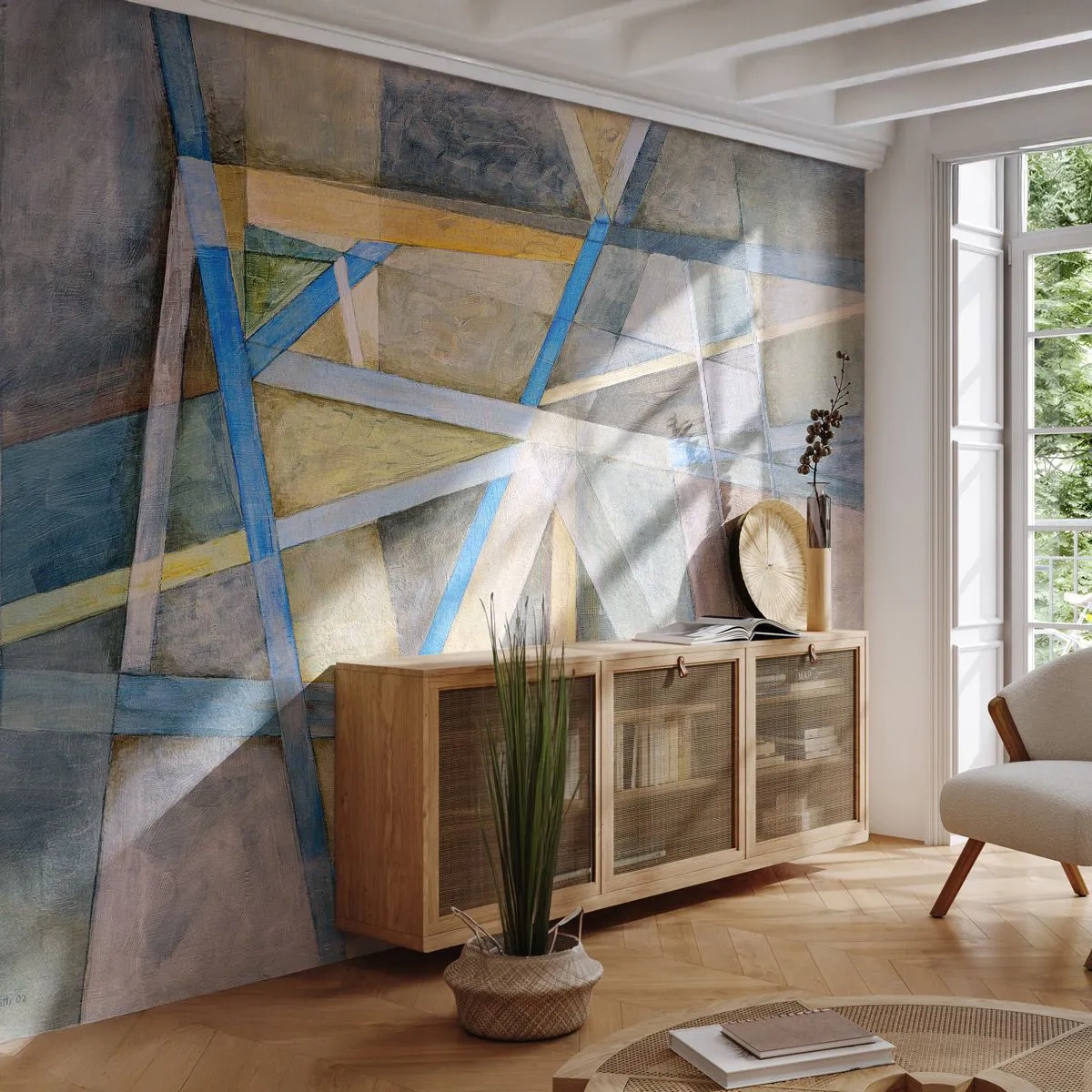 Fototapeta na míru Premium Canvas - Přímo nebo diagonálně? - Abstrakce, Kus, Moderní vzor