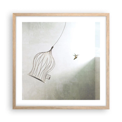 Plakát v rámu světlý dub - Ve svém živlu - 50x50 cm