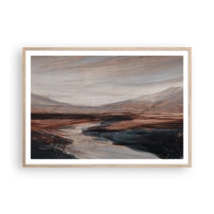 Plakát v rámu světlý dub -  Klidné údolí - 100x70 cm