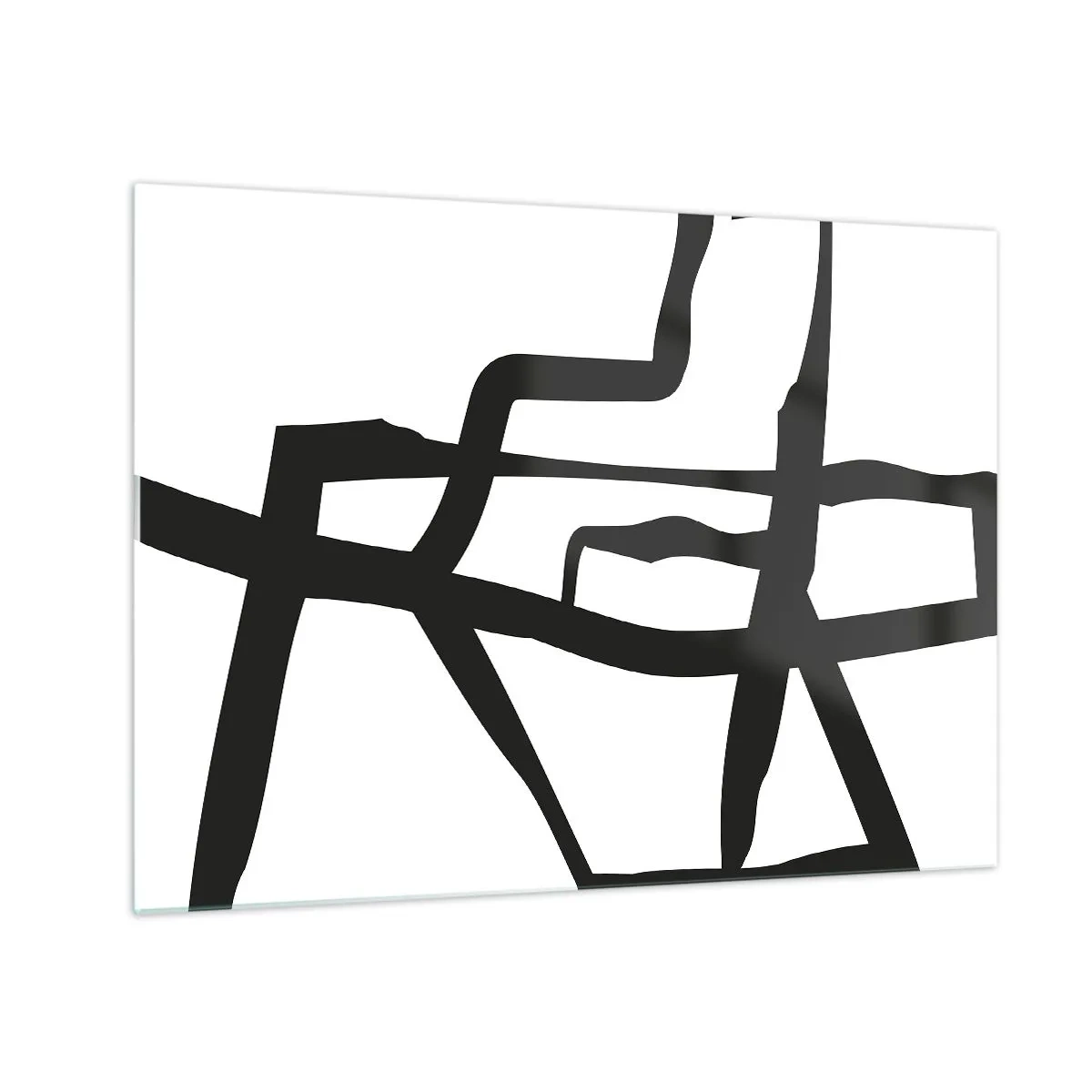 Obraz na skle - Černobílá konstrukce - 70x50 cm
