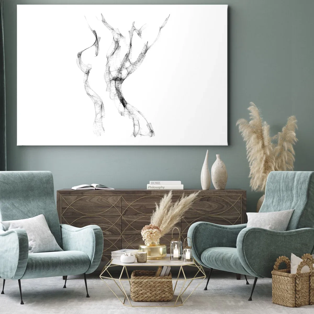 Obraz na plátně - Jemné, abstraktní linie připomínající kouřové stopy na světlém pozadí - 70x50cm - Krásná a silná - Moderní nástěnná dekorace do obývacího pokoje a ložnice ARTTOR