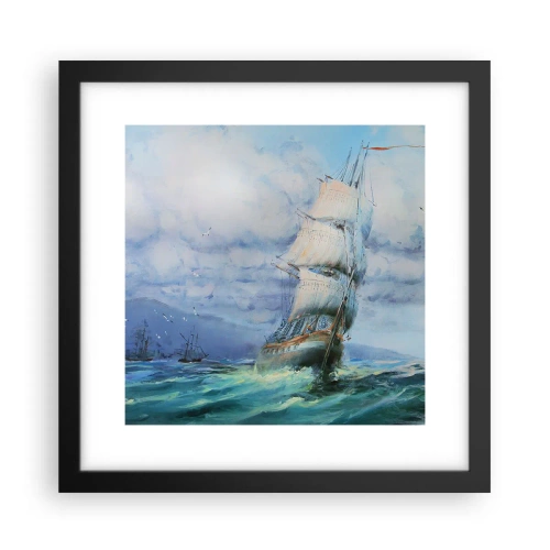 Plakát v černém rámu - Šťastnou cestu - 30x30 cm