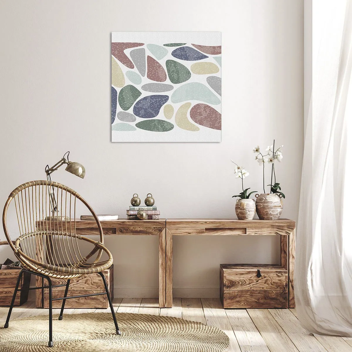 Obraz na plátně - Mozaika práškových barev - 60x60 cm