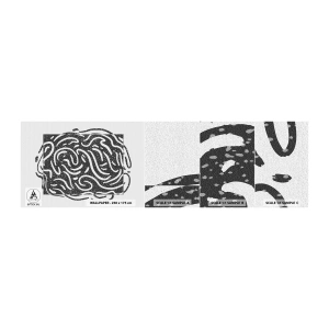 Vzor Fototapety Samolepicí Deluxe Sticker - Abstrakce: tanec radosti - Boho, Černý a bílý, Minimalismus - 100x30 cm
