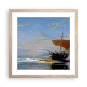 Plakát v rámu světlý dub - Voda, země, vzduch - 40x40 cm