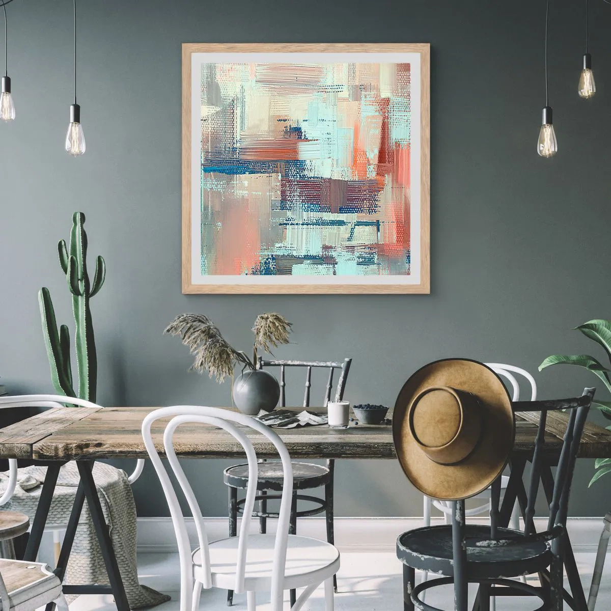 Plakát v rámu světlý dub - Dostat se ke světlu - 50x50 cm