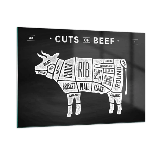 Obraz na skle - Slabikář řezníka - 120x80 cm