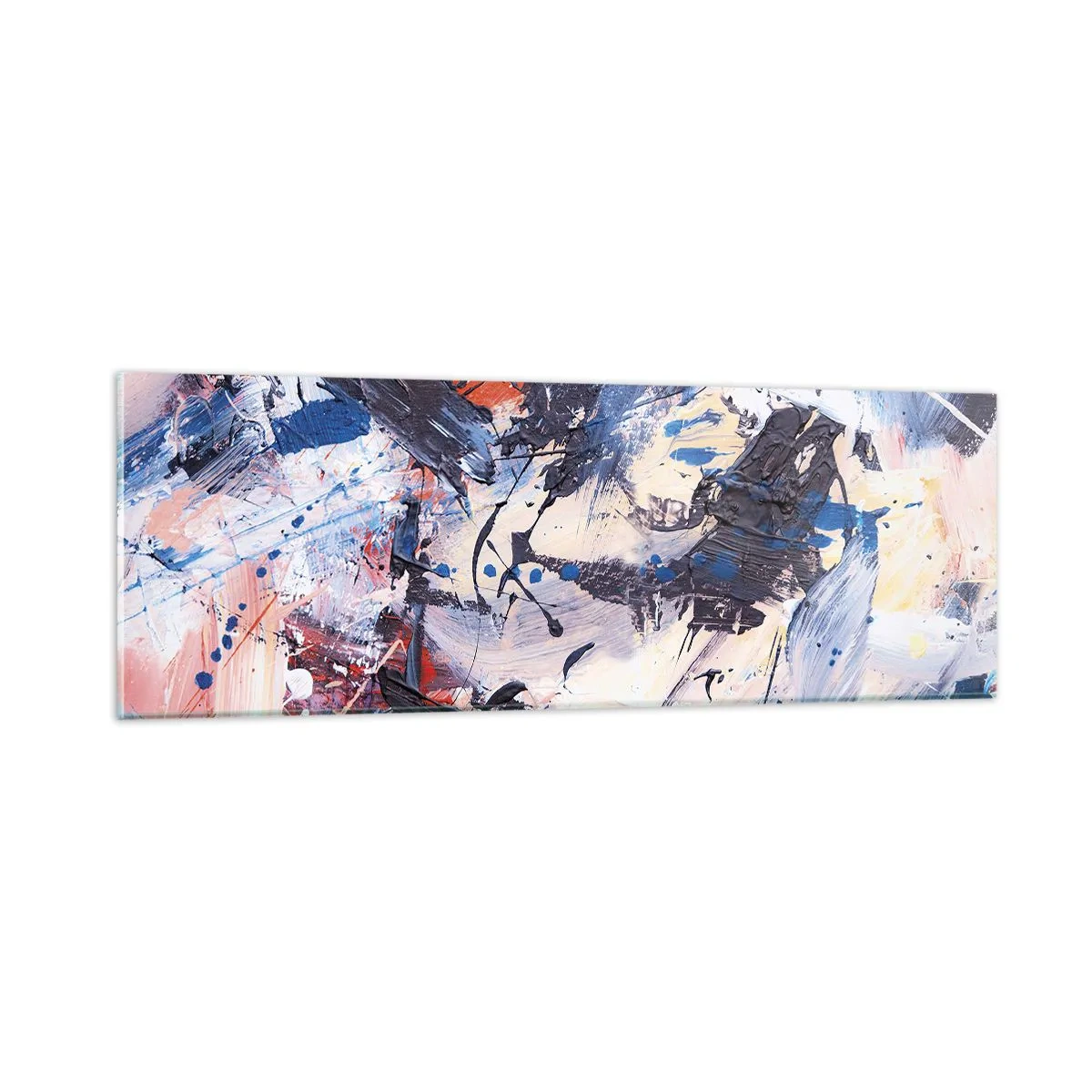 Obraz na skle - Bláznivý tanec abstrakce - 90x30 cm