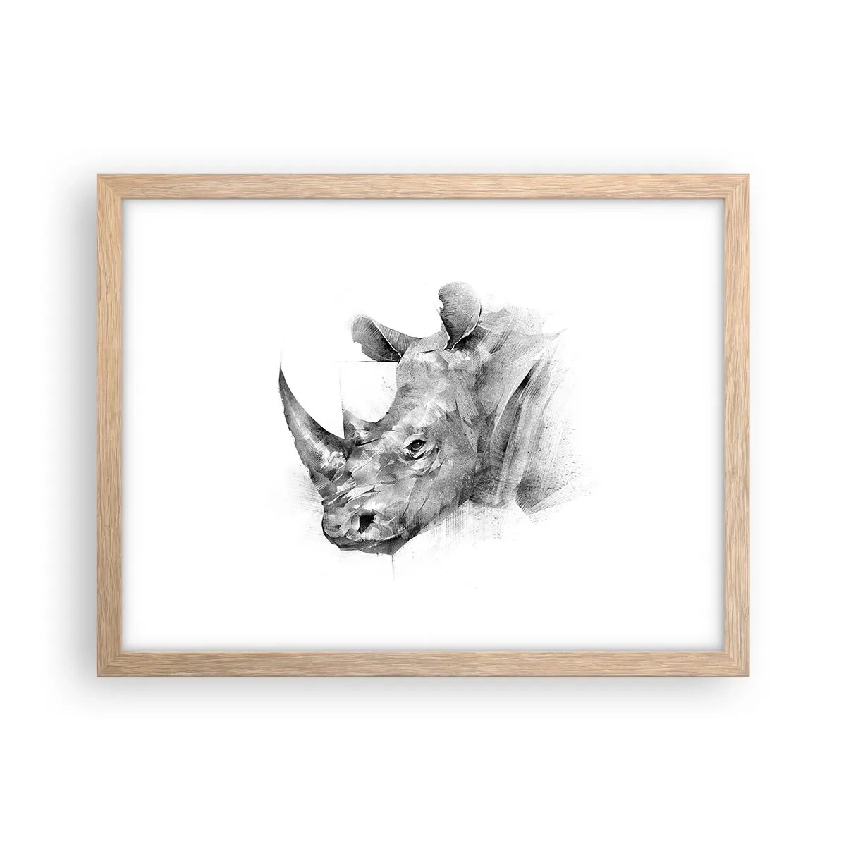 Plakát v rámu světlý dub - Africký portrét - 40x30 cm