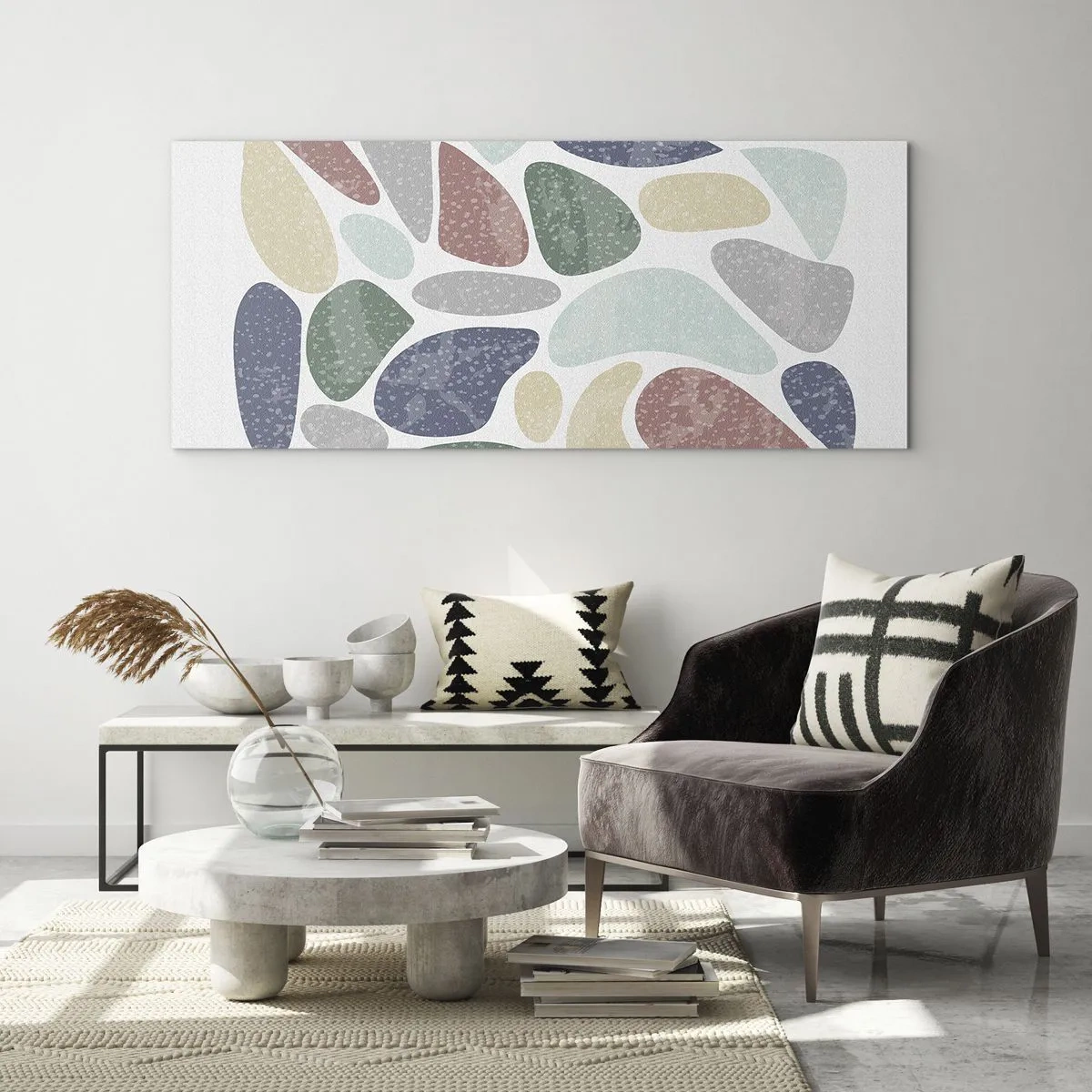 Obraz na skle - Mozaika práškových barev - 120x50 cm