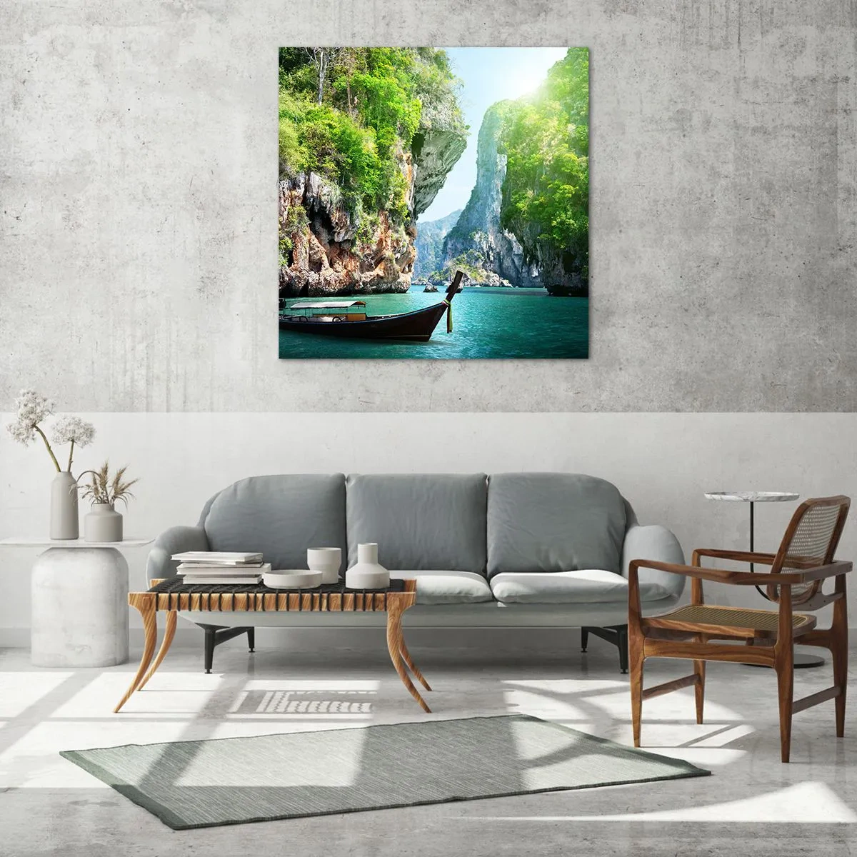 Obraz na skle - Pozvánka na exotickou cestu - 60x60 cm