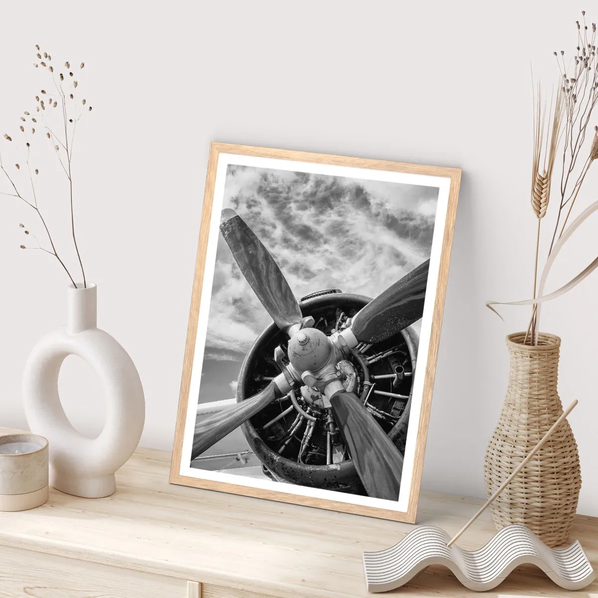 Plakát v rámu světlý dub - Dobyvatel oblohy - 40x50 cm