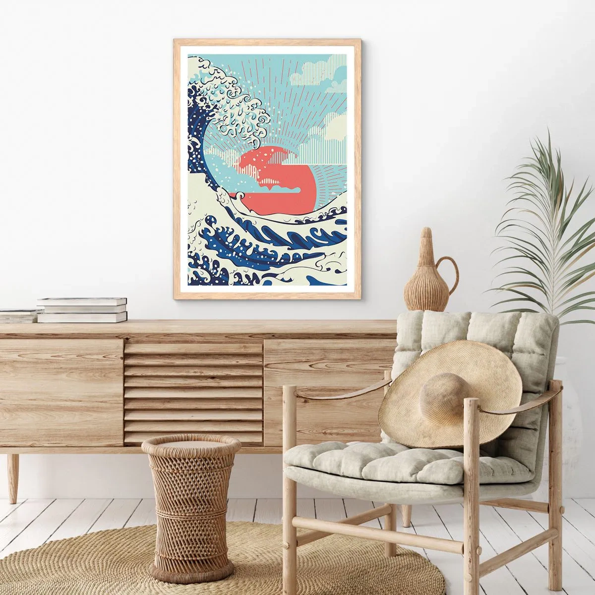 Plakát v rámu světlý dub - Z japonských inspirací - 40x50 cm