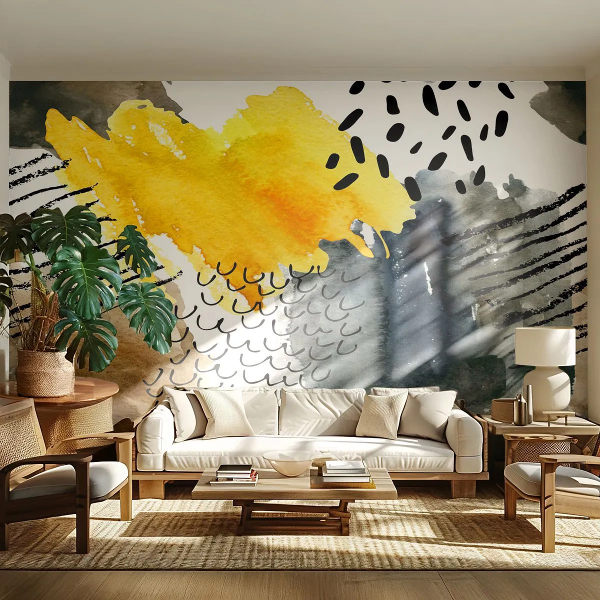 Fototapeta Samolepicí Deluxe Sticker - Setkání živlů - Abstrakce, Kus, Moderní umění - 250x175 cm