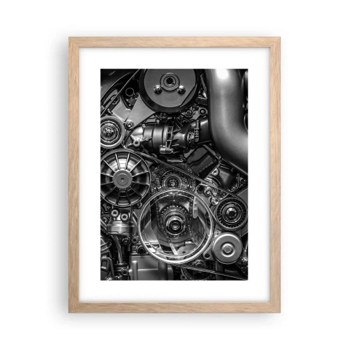 Plakát v rámu světlý dub - Poezie mechaniky - 30x40 cm