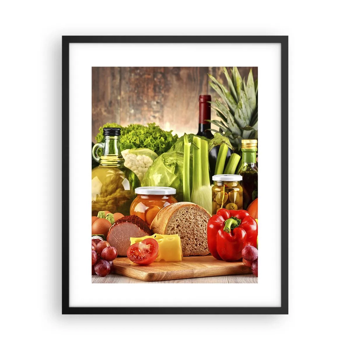 Plakát v černém rámu - Uzené, pečené, marinované - 40x50 cm